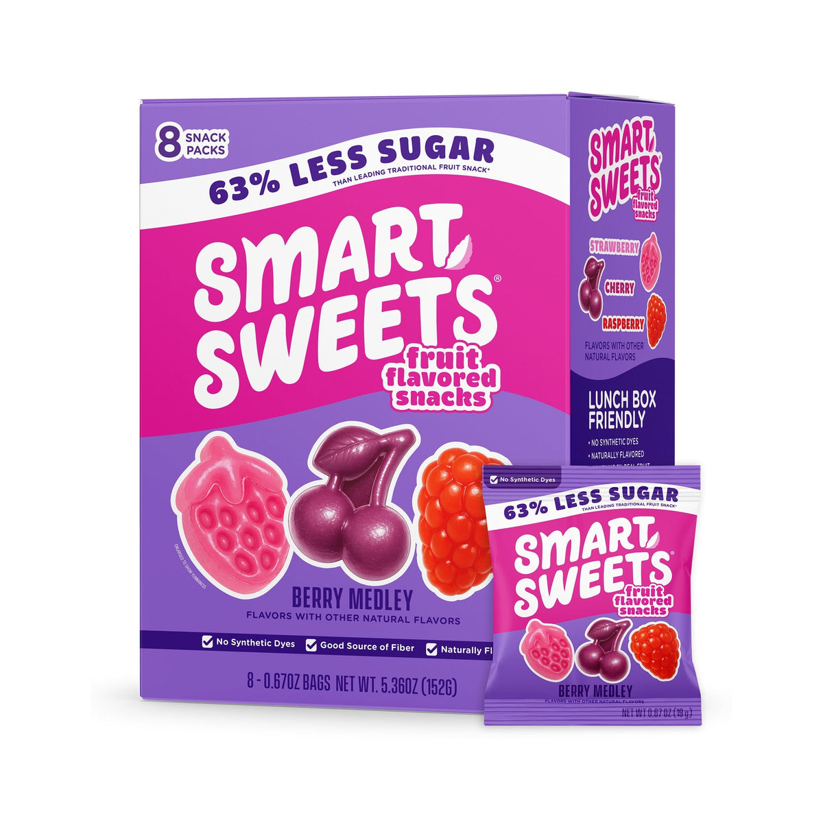 SmartSweets Snacks De Fruta Bajos En Azúcar Frutos Rojos