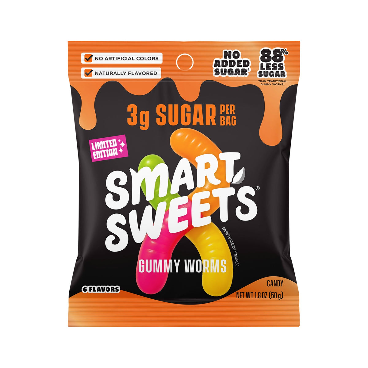 SmartSweets Gusanitos De Gomita Halloween Bajos En Azúcar