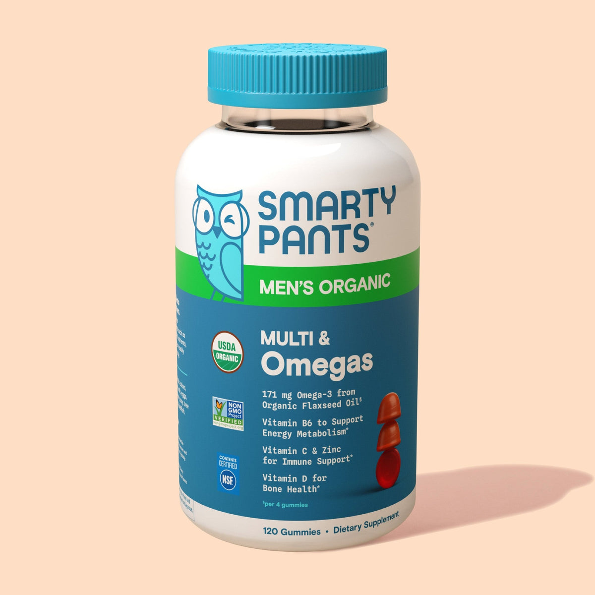 SmartyPants Multivitamínico Orgánico para Hombre con Omegas Gomitas