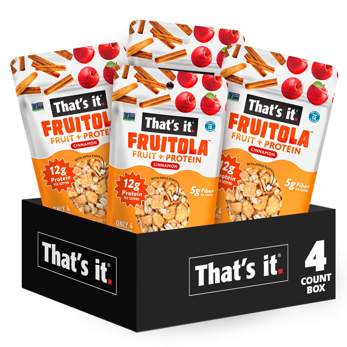 That's it. Fruitola Granola De Fruta Canela Tamaño Snack 4 Bolsitas