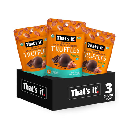 That's it. Trufas Orgánicas De Chocolate Amargo Y Dátil 3 Bolsas