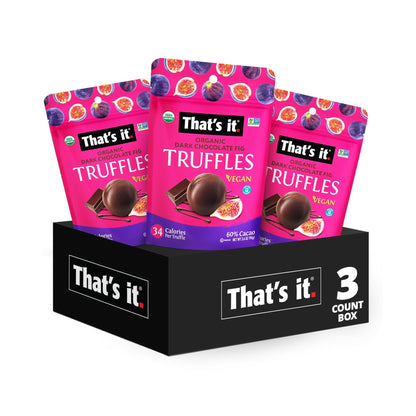 That's it. Trufas Orgánicas De Chocolate Amargo E Higo 3 Bolsas