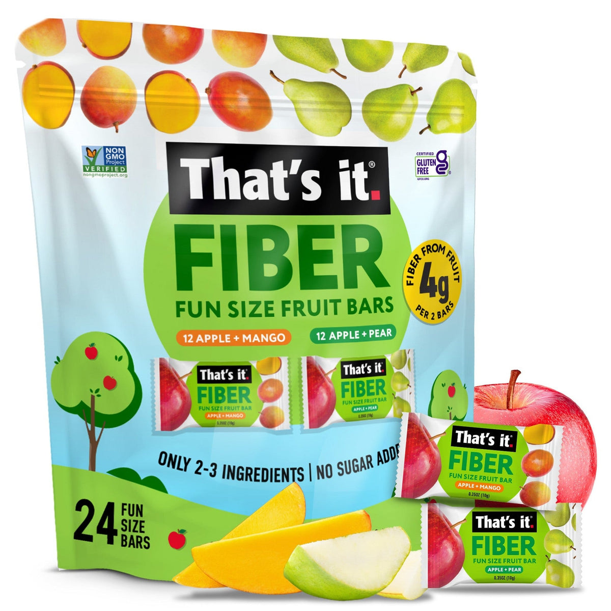 That's it. Mini Barras De Fruta Con Fibra Mango Y Pera 24 Piezas