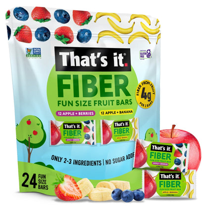 That's it. Mini Barras De Fruta Con Fibra Moras Y Plátano 24 Piezas