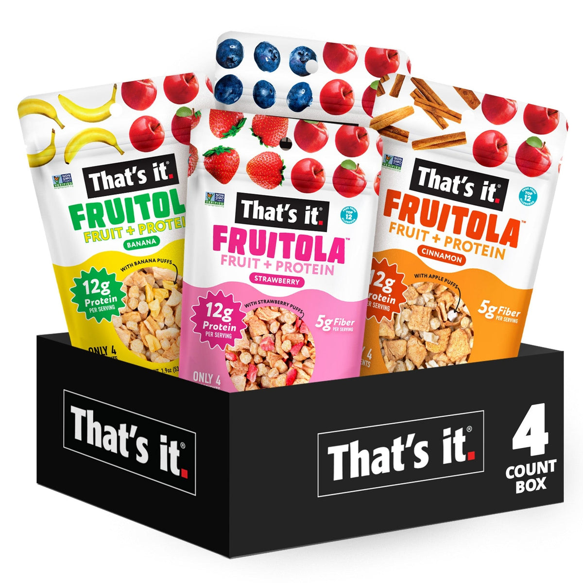 That's it. Fruitola Granola De Fruta Surtida Tamaño Snack 4 Bolsitas