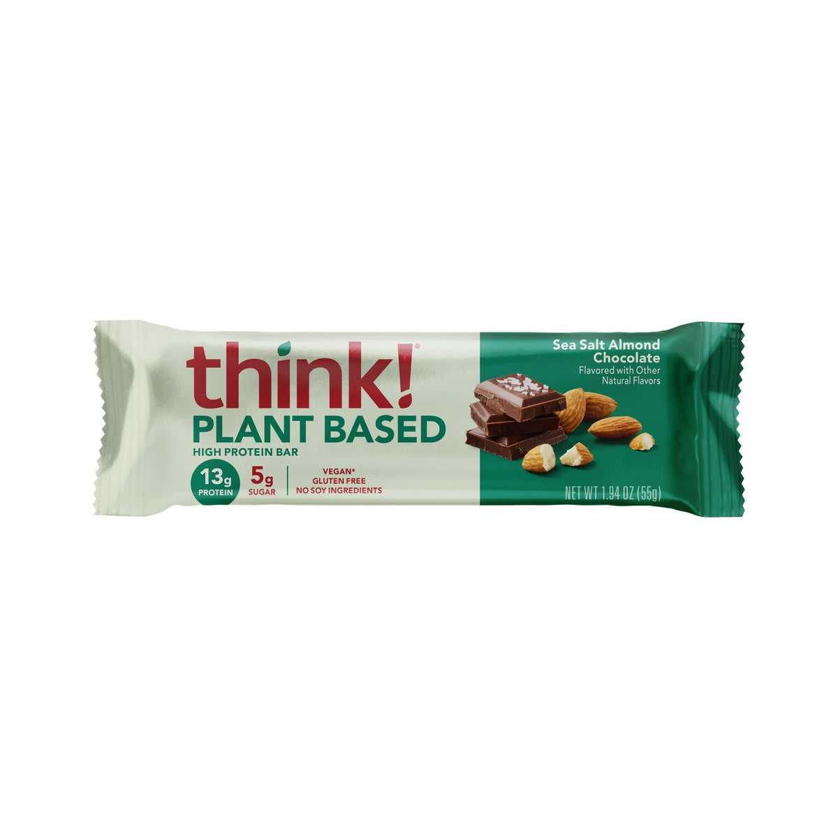 think! Barras De Proteína Vegetal Almendra, Chocolate Y Sal De Mar
