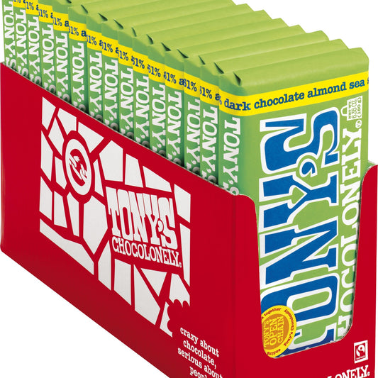 Tony's Chocolonely Chocolate Amargo 51% con Almendra y Sal de Mar