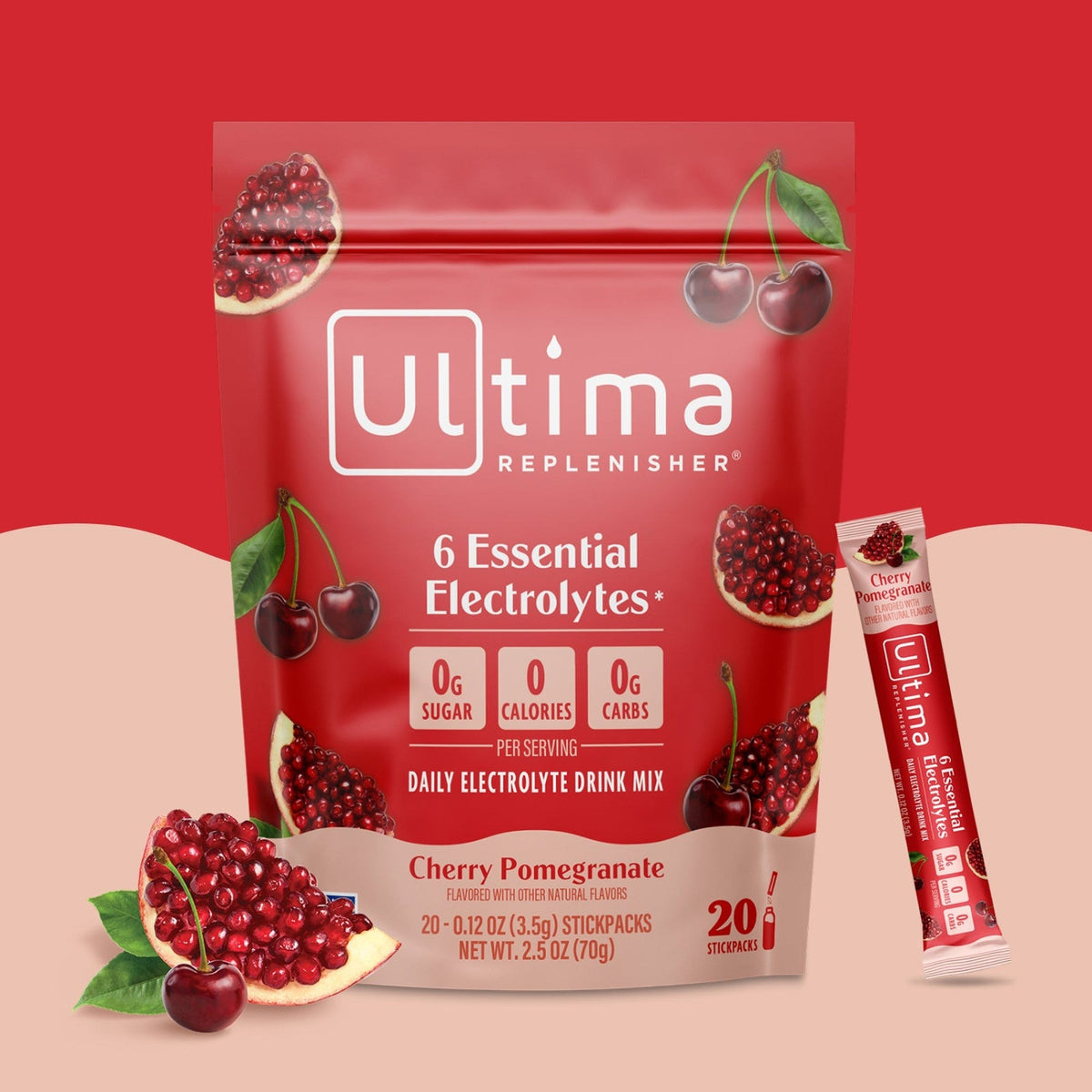 Ultima Replenisher Electrolitos en Polvo Cereza y Granada