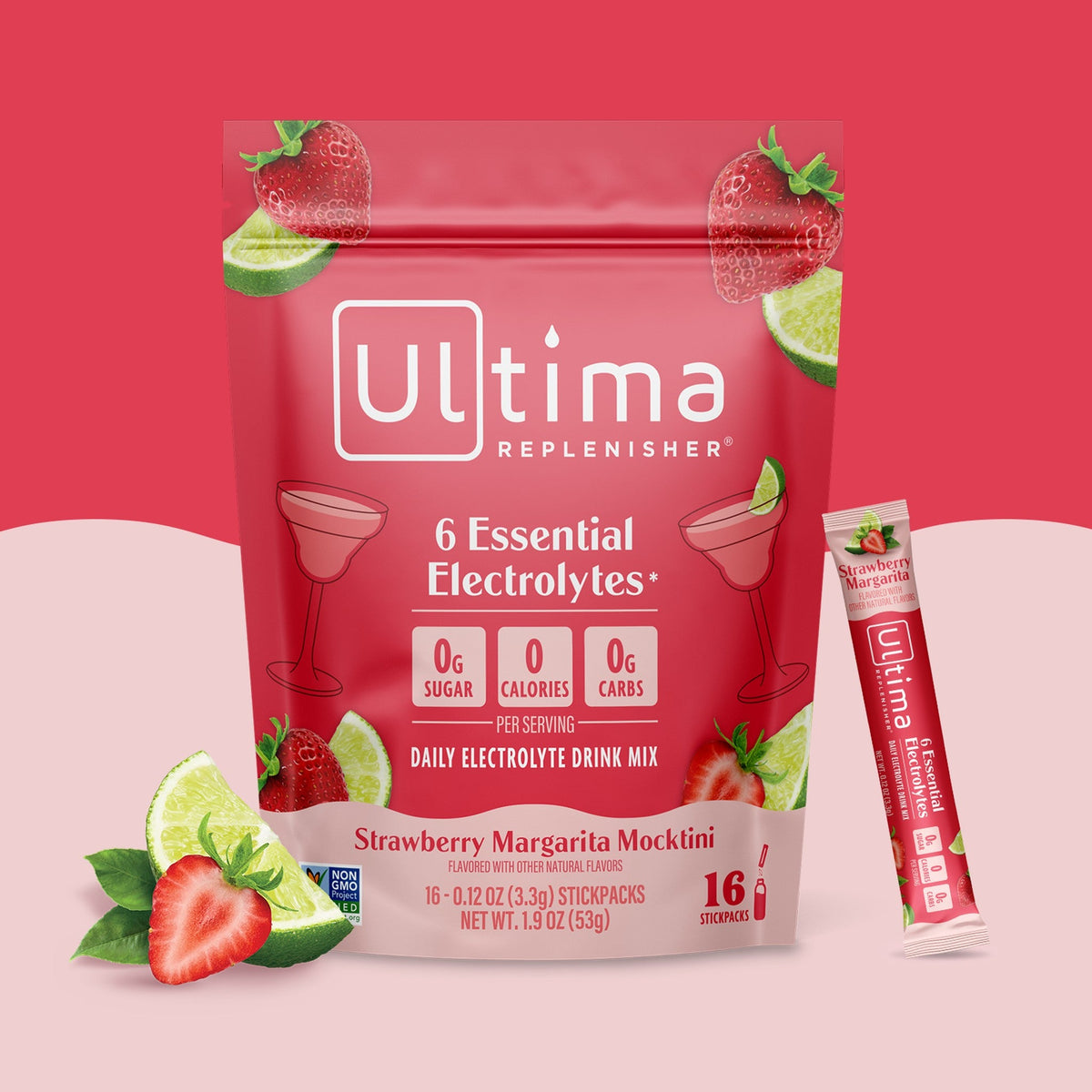 Ultima Replenisher Electrolitos en Polvo Mocktini Margarita de Fresa