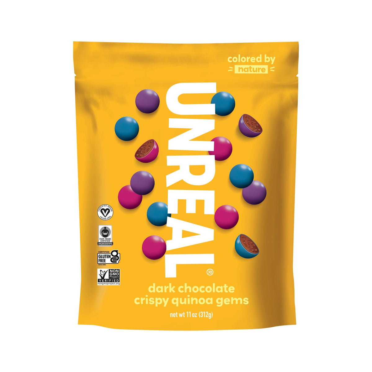 Unreal Gems Chocolate Amargo Con Quinoa Crujiente Bolsas Grandes