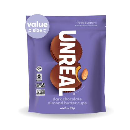 Unreal Tazas De Chocolate Amargo Con Crema De Almendra Bolsa Grande