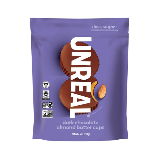 Unreal Tazas De Chocolate Amargo Con Crema De Almendra Bolsas Grandes