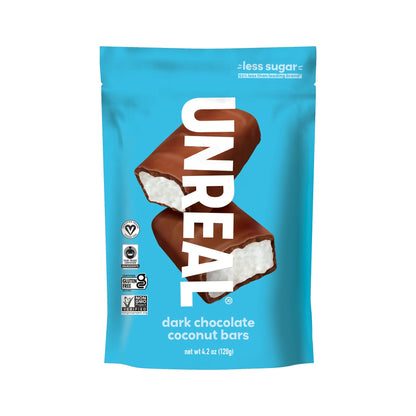 Unreal Barras De Chocolate Amargo Con Coco 8 Piezas
