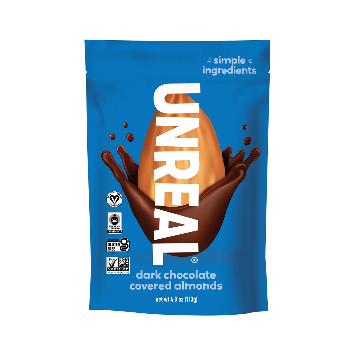 Unreal Almendras Cubiertas De Chocolate Amargo 113 g