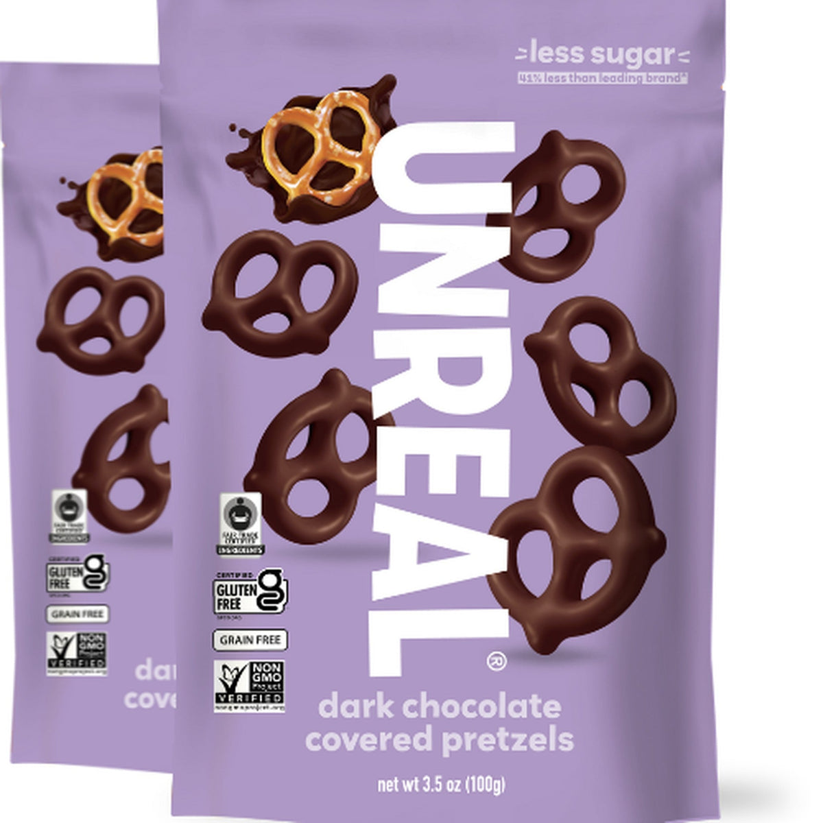 Unreal Pretzels Cubiertos De Chocolate Amargo 2 Bolsas