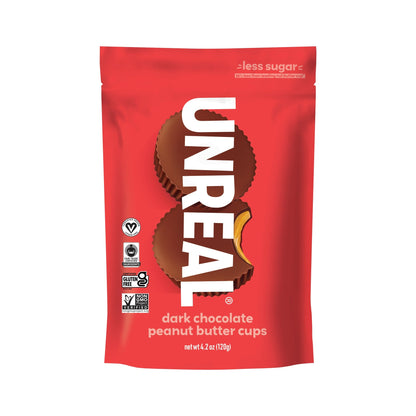 Unreal Tazas De Chocolate Amargo Con Crema De Cacahuate 8 Piezas