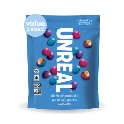 Unreal Gems Cacahuate Cubierto De Chocolate Amargo Bolsa Grande