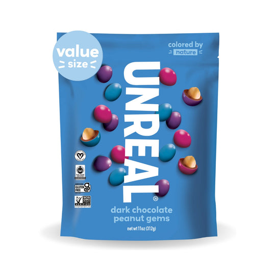 Unreal Gems Cacahuate Cubierto De Chocolate Amargo Bolsa Grande