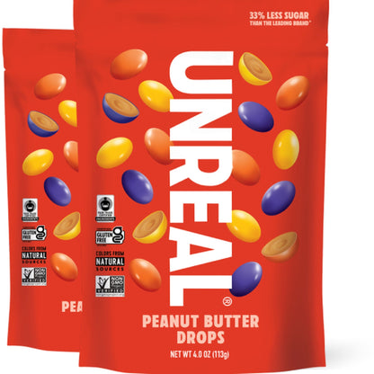 Unreal Gotas De Crema De Cacahuate Cubiertas De Chocolate 2 Bolsas