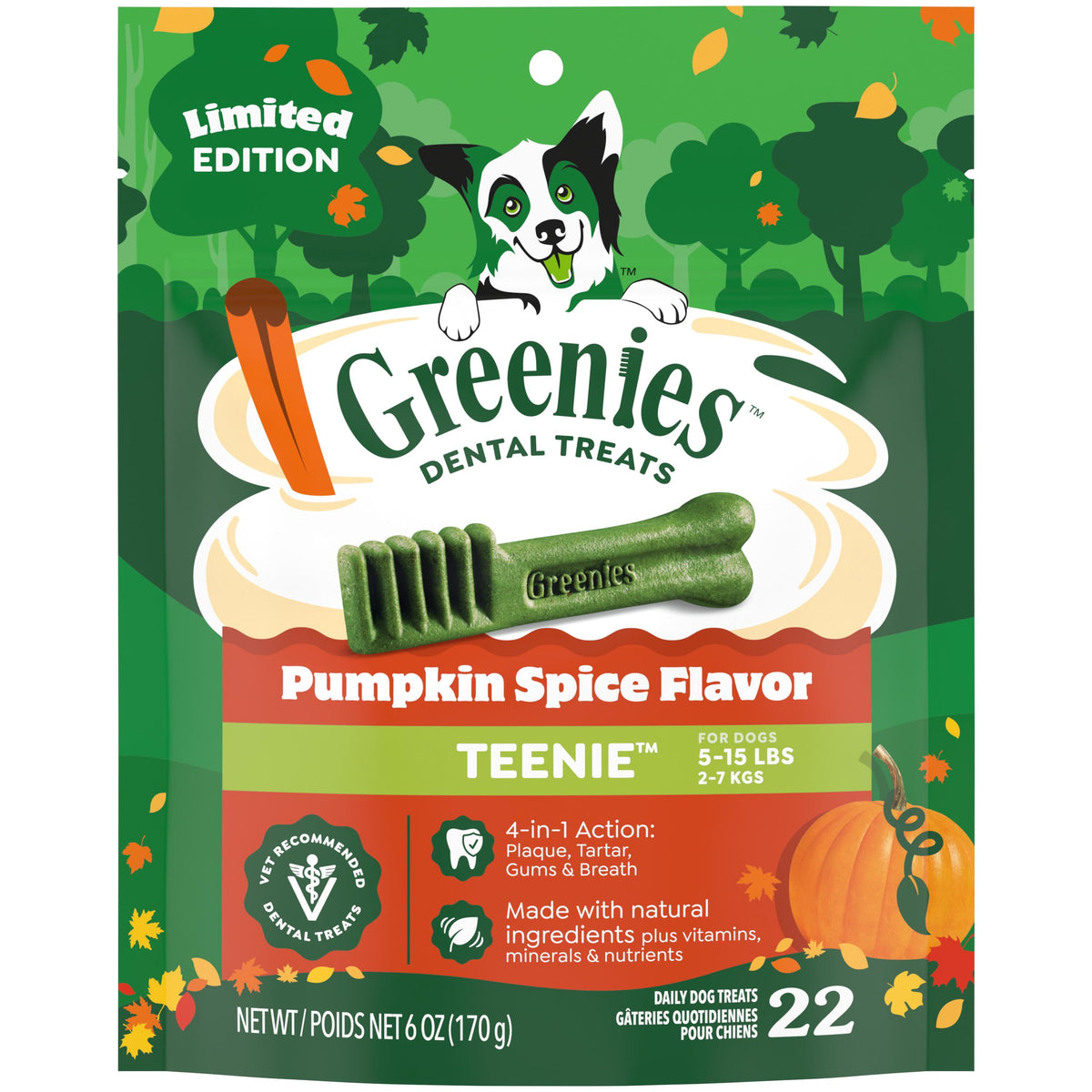Premios Greenies Calabaza Teenie 22 Piezas Pack 3