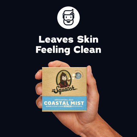 Dr. Squatch Men's Soap, Natural Bar Soap for Men, Coastal Mist, 5 oz