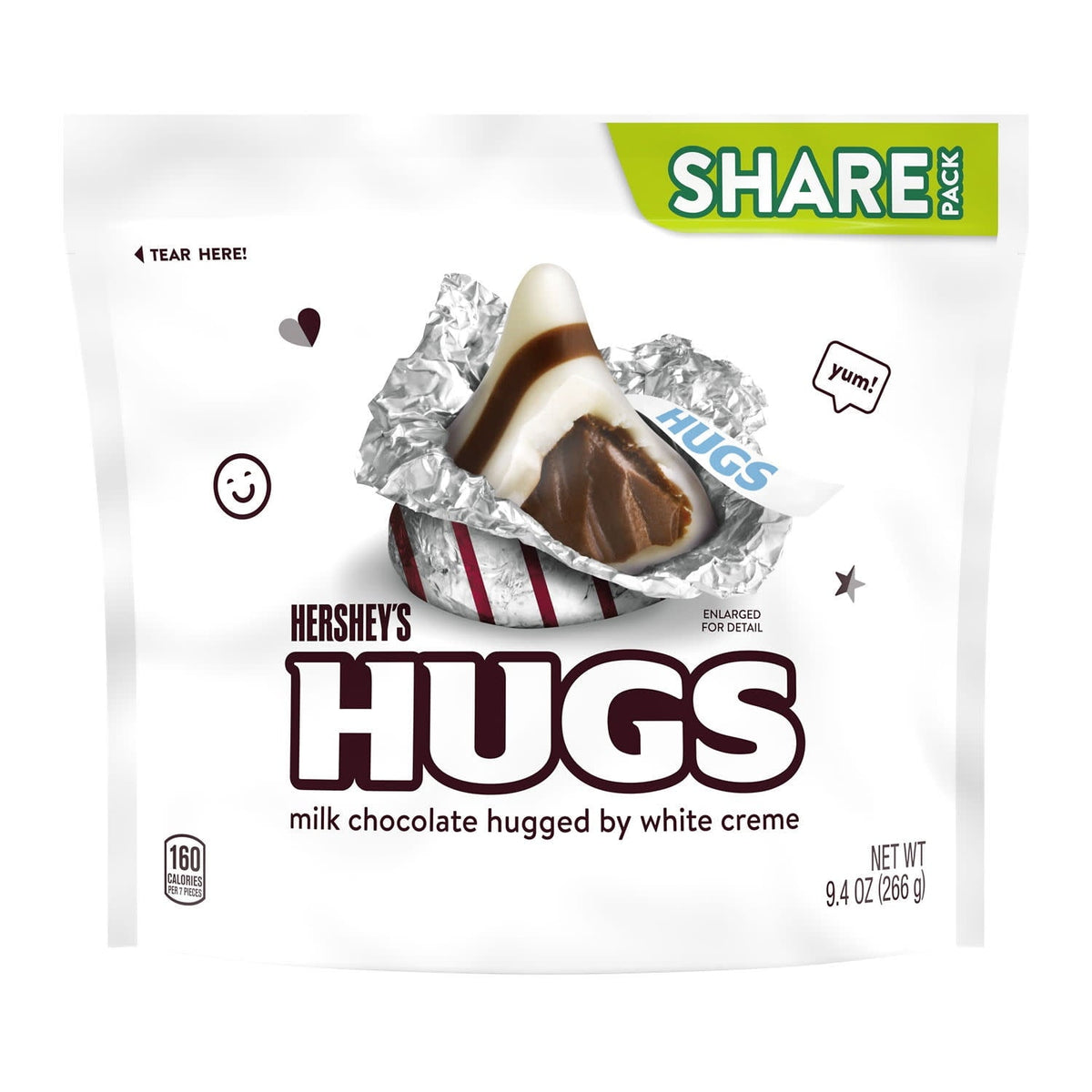 Hershey's Hugs Chocolate con Leche y Blanco