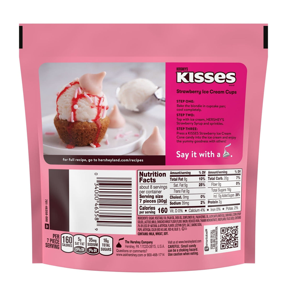 Hershey's Kisses Strawberry Ice Cream Cone 232 g