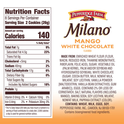 Regalo Pepperidge Milano Choc Blanco Mango 198g X2