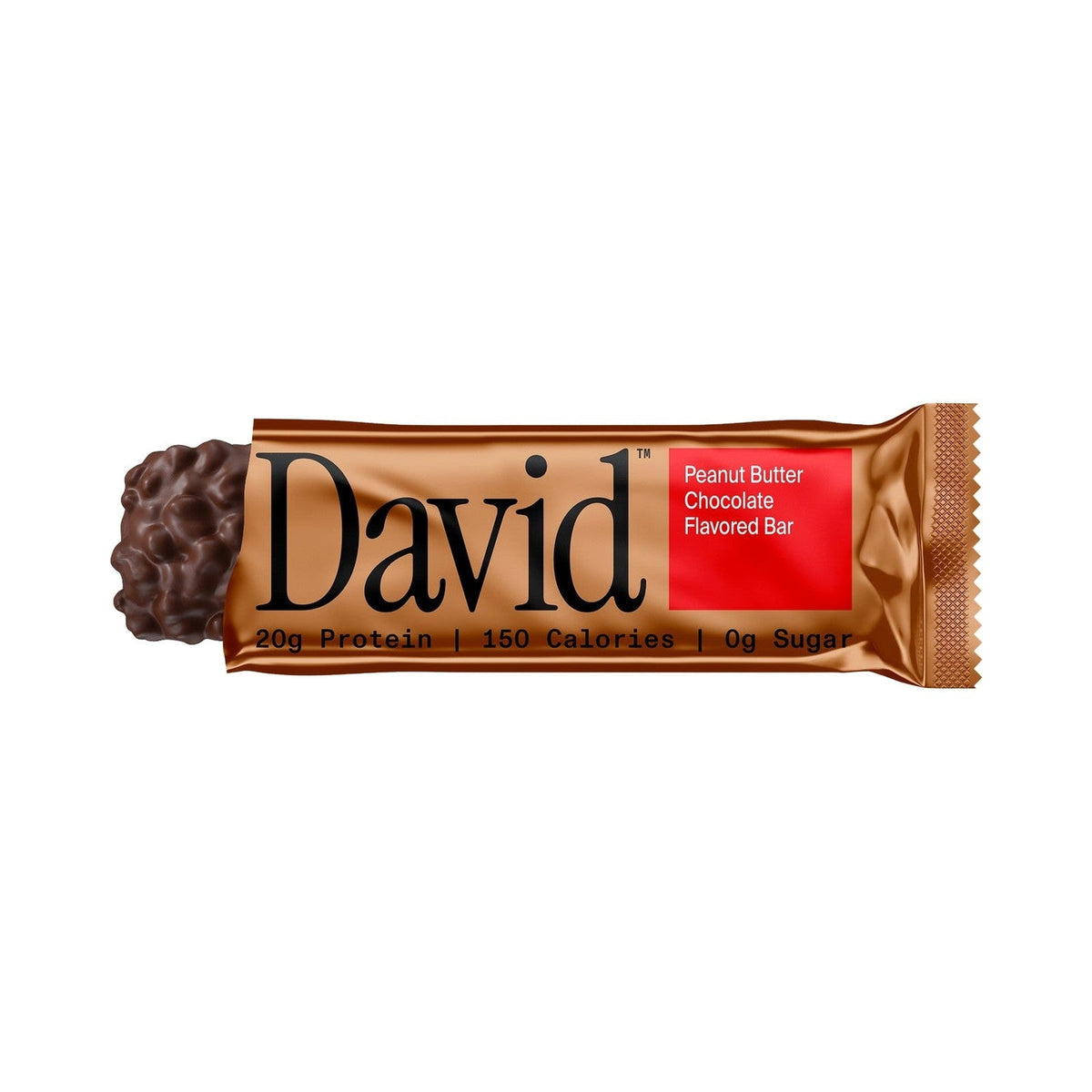 David Bronze Peanut Butter Chocolate · Barra de Proteína 20 g · Caja 12