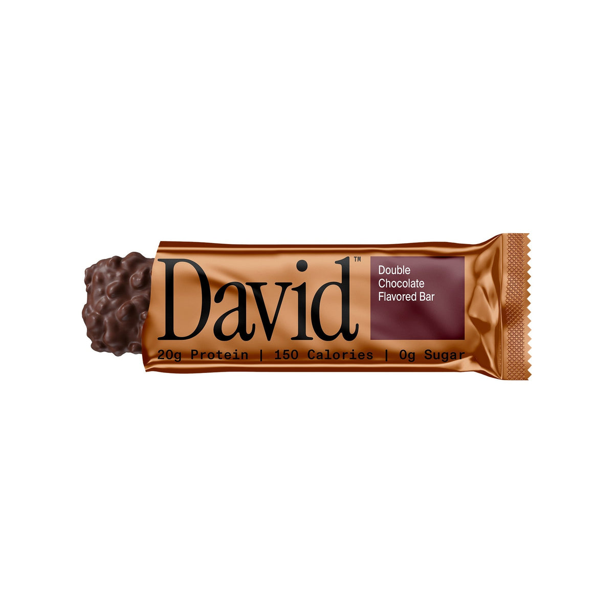 David Bronze Double Chocolate · Barra de Proteína 20 g · Caja 12