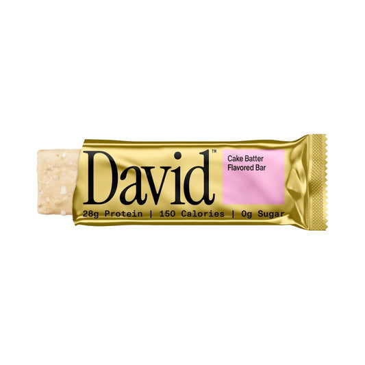David Gold Cake Batter · Barra de Proteína 28 g