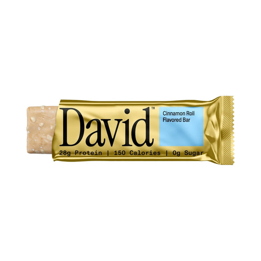 David Gold Cinnamon Roll · Barra de Proteína 28 g