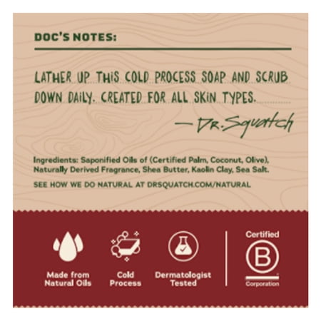 Dr. Squatch Men's Soap, Natural Bar Soap for Men, Bay Rum, 5 oz