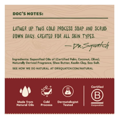 Dr. Squatch Men's Soap, Natural Bar Soap for Men, Bay Rum, 5 oz
