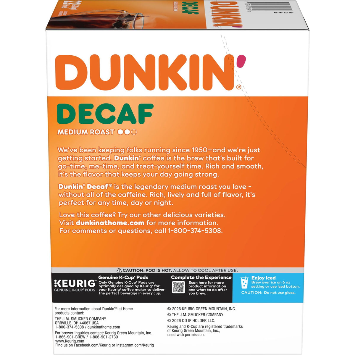 Café Dunkin Descafeinado K-Cup 22 Pack 2