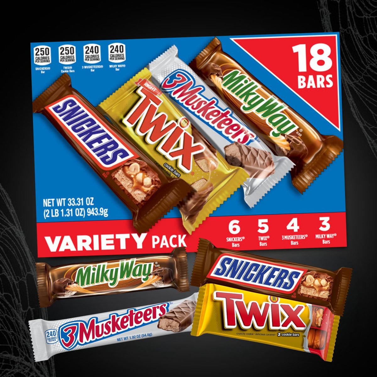 Snickers Twix Milky Way Chocolates Surtidos 18 Barras