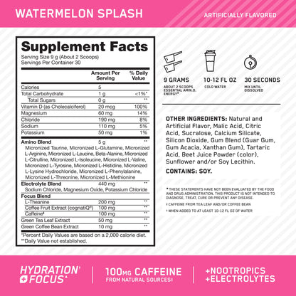 Optimum Nutrition Amino Energy Hydration Sandía 30 Porciones
