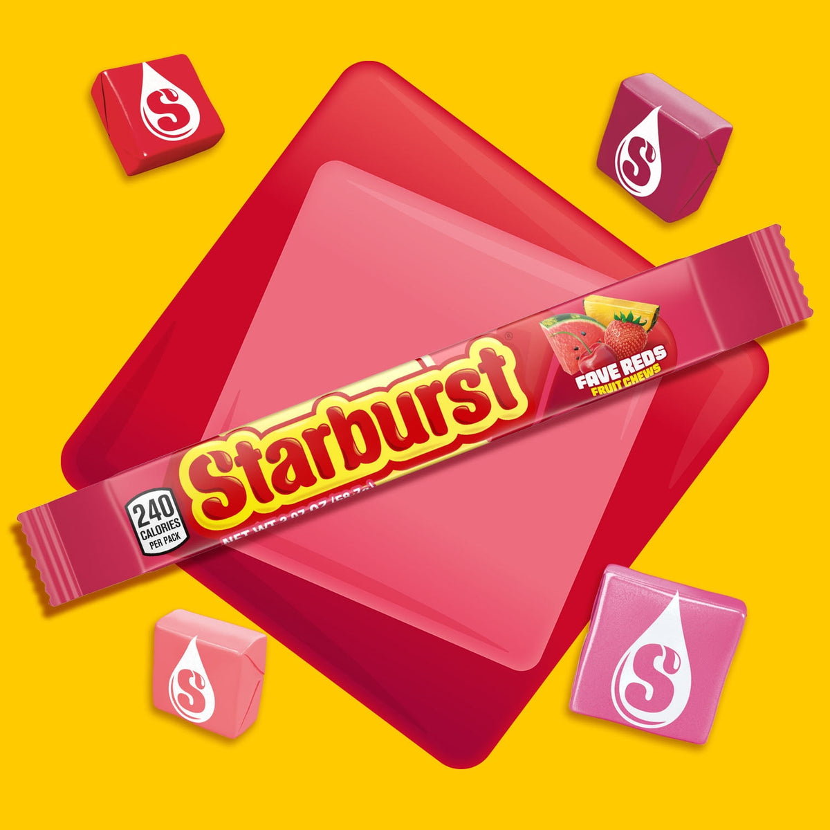 Regalo Starburst Caramelos Frutos Rojos 59g X4