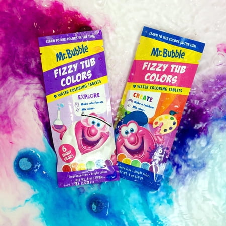 Mr. Bubble Fizzy Tub colores de baño sin aroma 150 ct