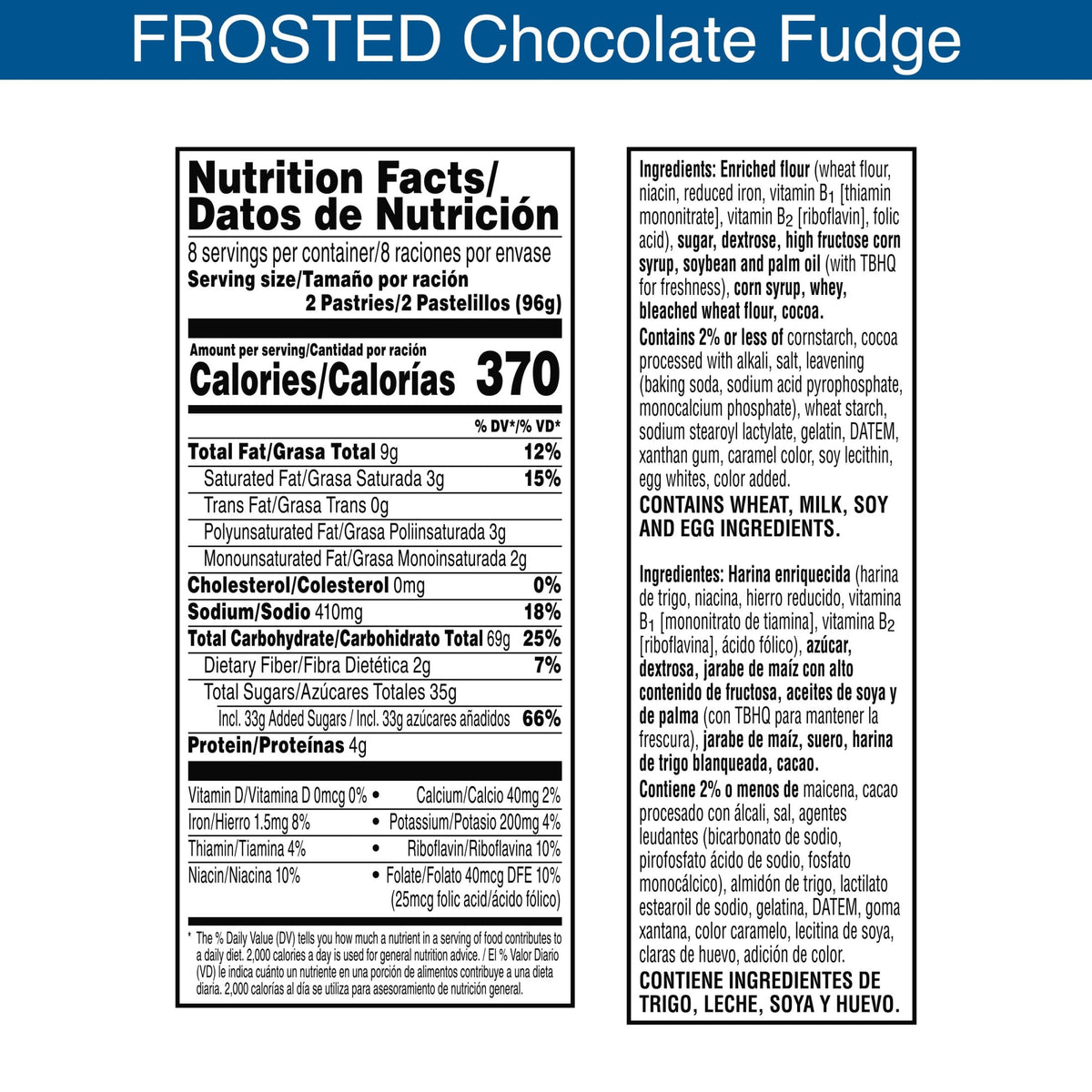 Pop-Tarts Chocolate Fudge 16 Piezas