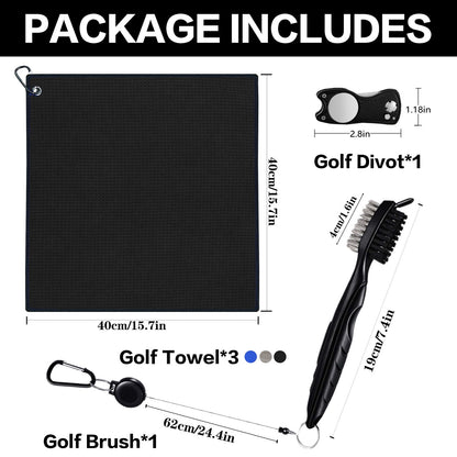Set De Regalo Golf Finger Ten Toallas Cepillo Y Reparador