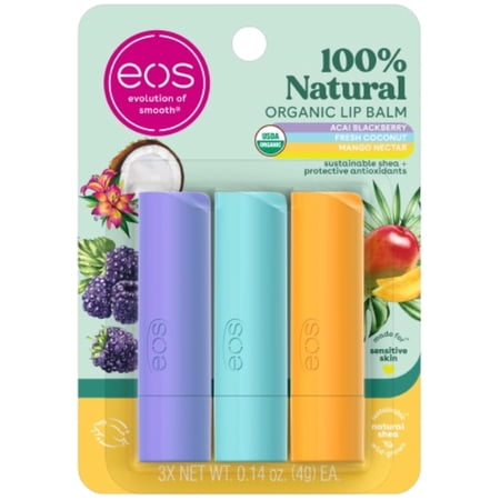 eos bálsamos labiales Tropical 3 piezas de 0.14 oz