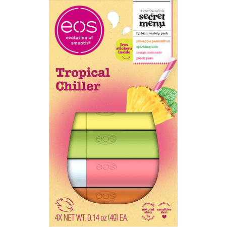 eos bálsamos labiales Tropical Chiller 4 piezas 0.56 oz