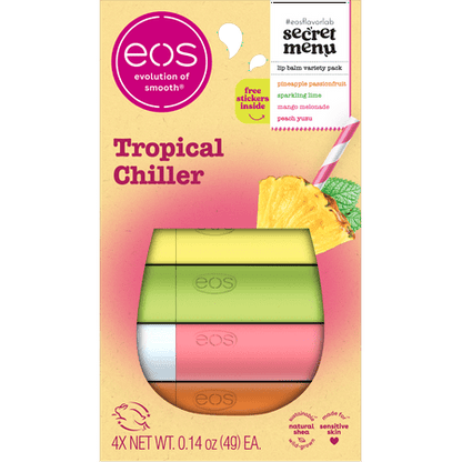 eos bálsamos labiales Tropical Chiller 4 piezas 0.56 oz