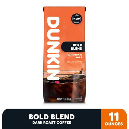 Dunkin’ Bold Blend Dark Roast Ground Coffee, 11 oz Bag