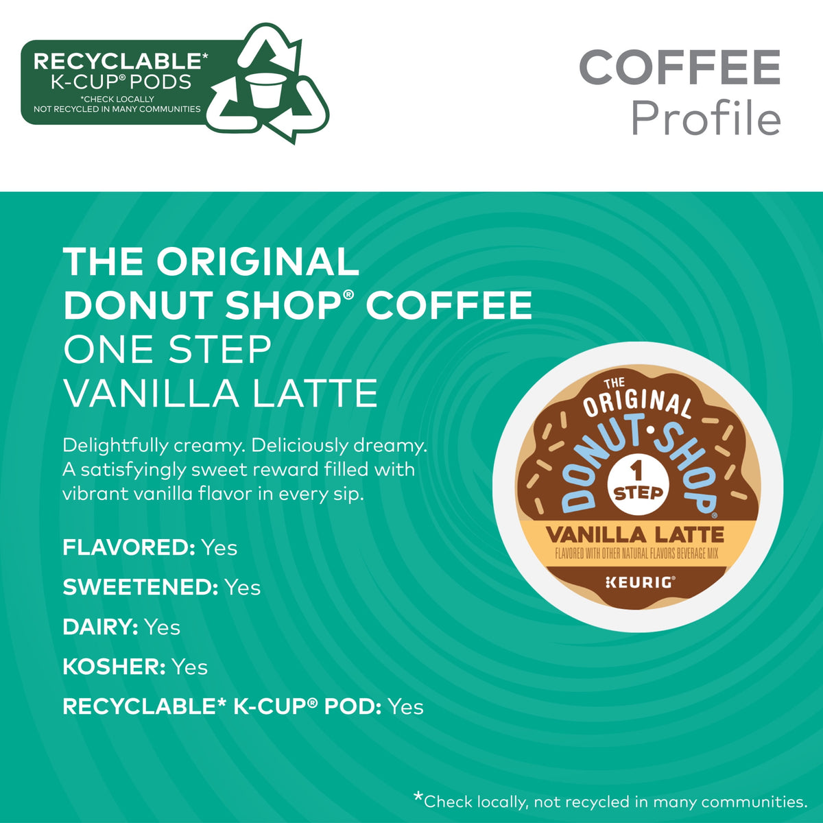 Café Original Donut Shop Latte Vainilla K-Cup 10 Pack 3