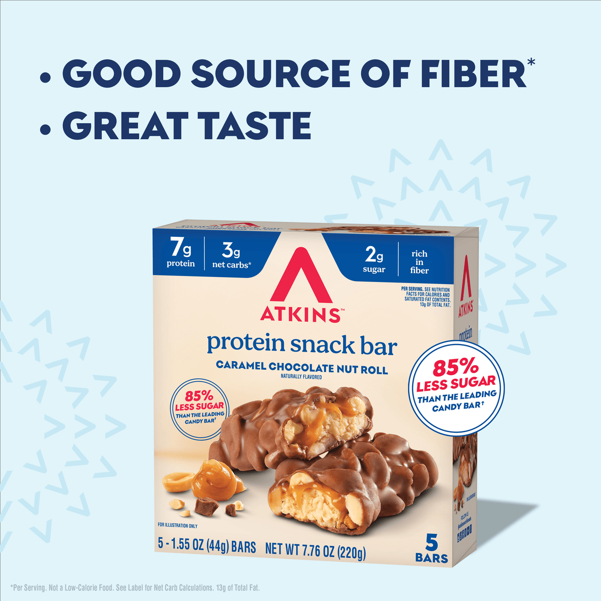 Atkins Barras Caramel Chocolate Nut Roll 5 Piezas