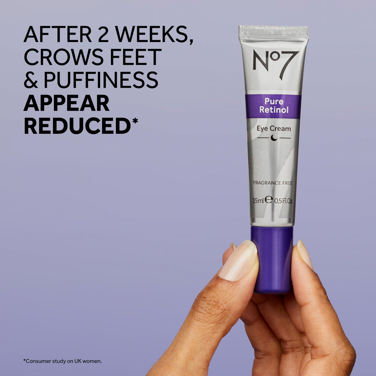 No7 Pure Retinol crema contorno ojos sin aroma 0.5 oz