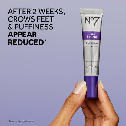 No7 Pure Retinol crema contorno ojos sin aroma 0.5 oz
