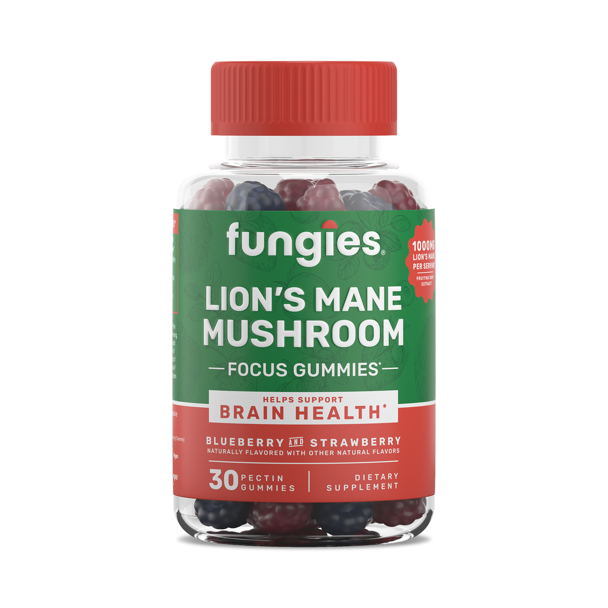 Fungies Lion's Mane gomitas arándano y fresa 30 ct